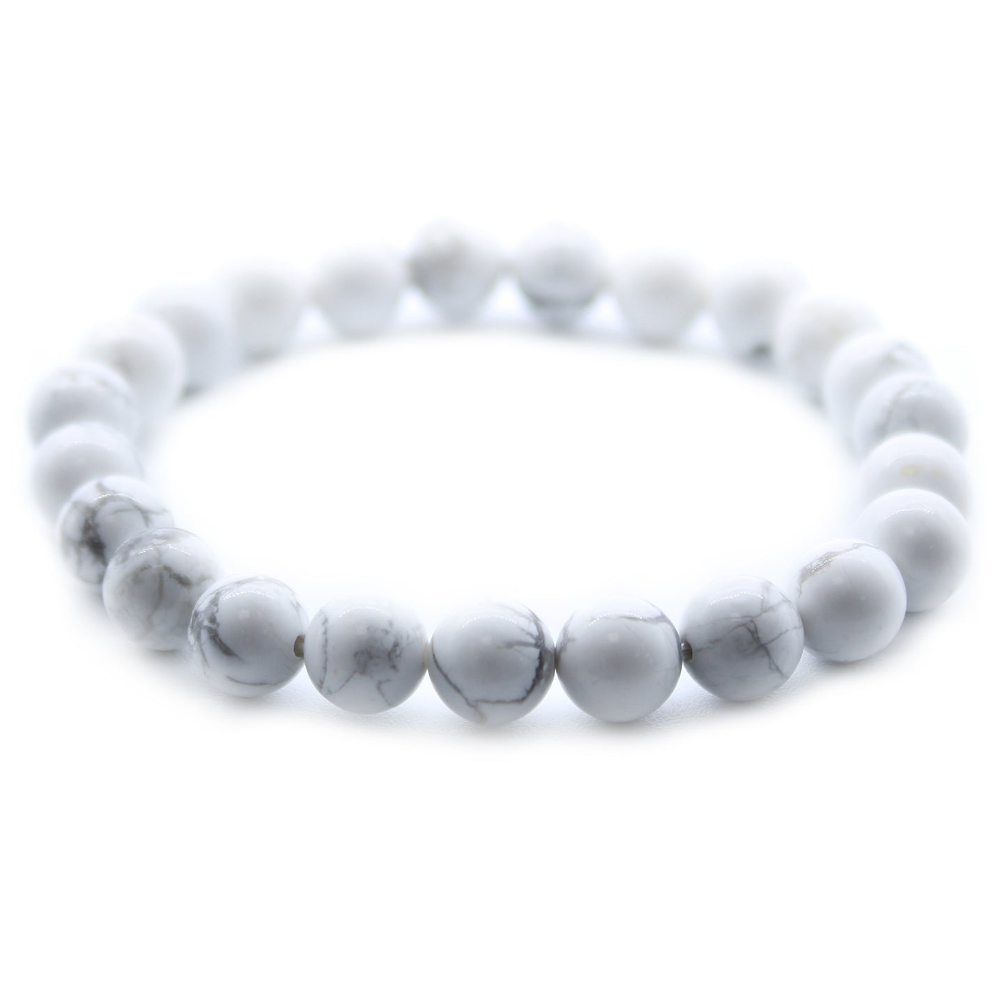 White Jasper Beaded Bracelet 8mm