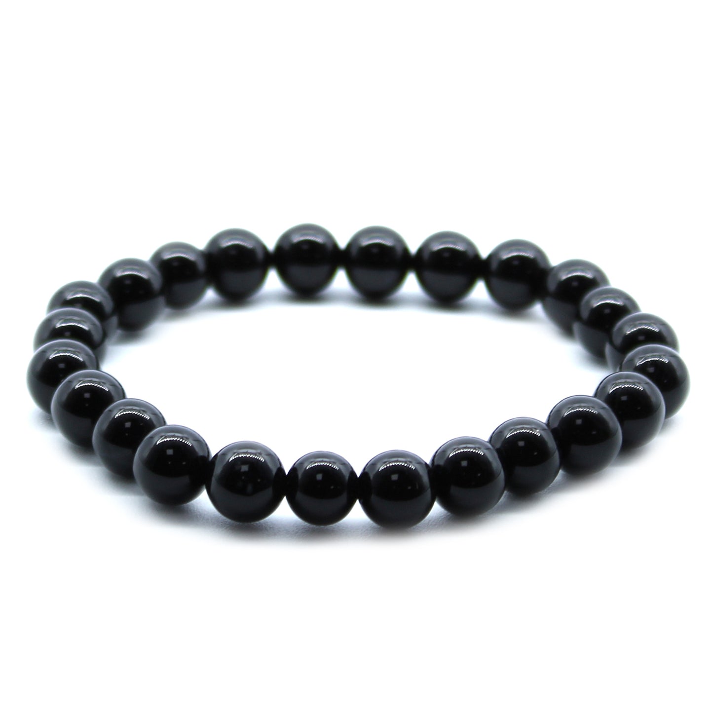 Black Agate Beaded Bracelet 8mm