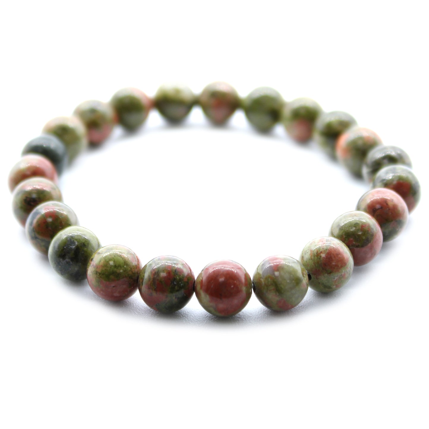 Unakite Beaded Bracelet 8mm