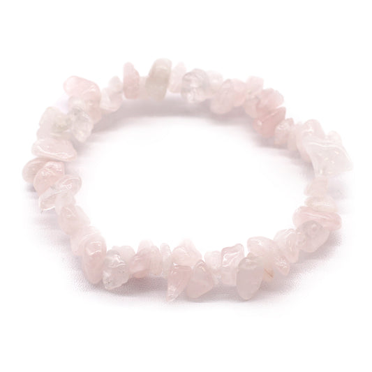 Rose Quartz Crystal Chip Bracelet