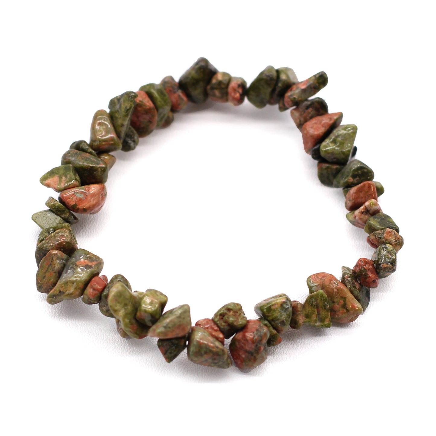 Unakite Crystal Chip Bracelet