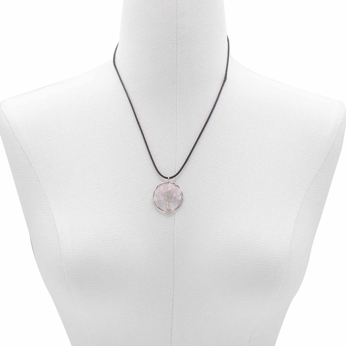 Rose Quartz Tree Of Life Pendant