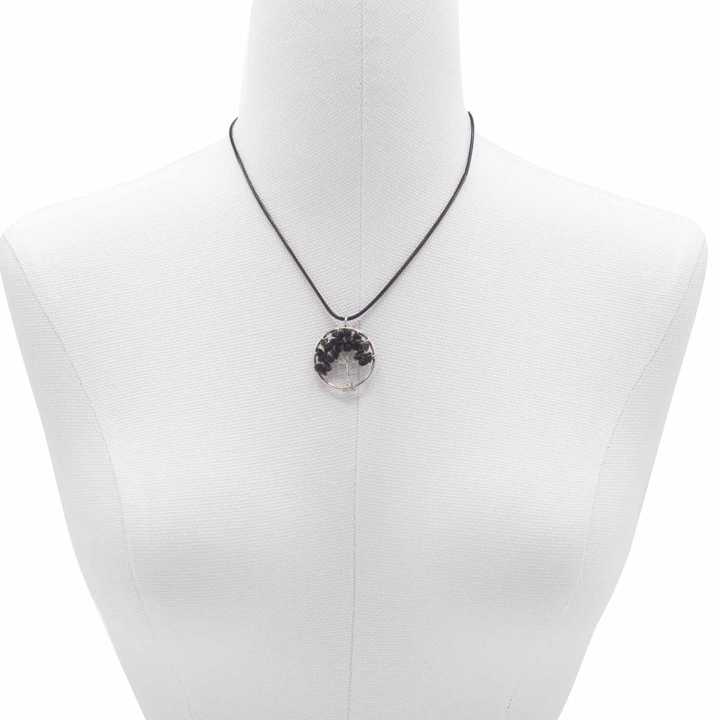 Black Agate Tree Of Life Pendant