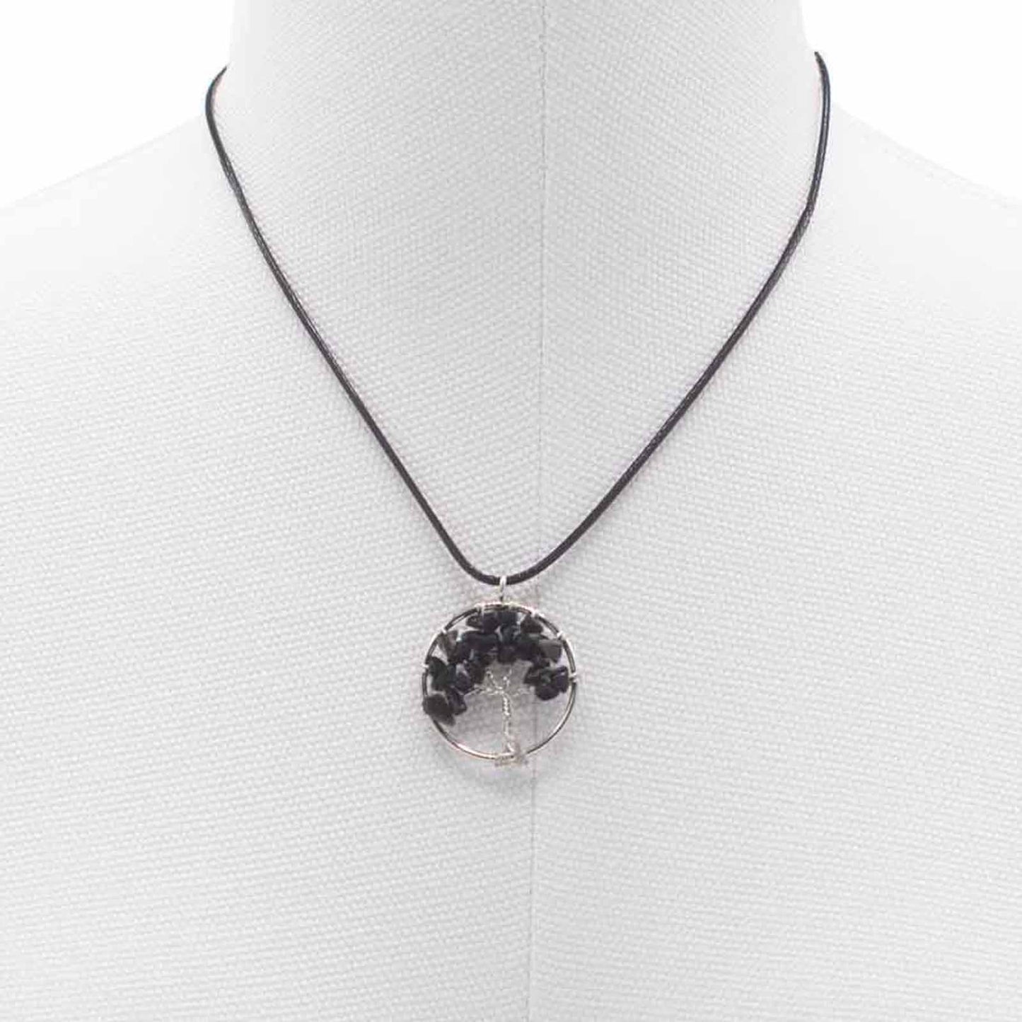 Black Agate Tree Of Life Pendant