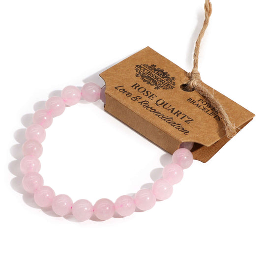 Rose Quartz Beaded Bracelet 8mm