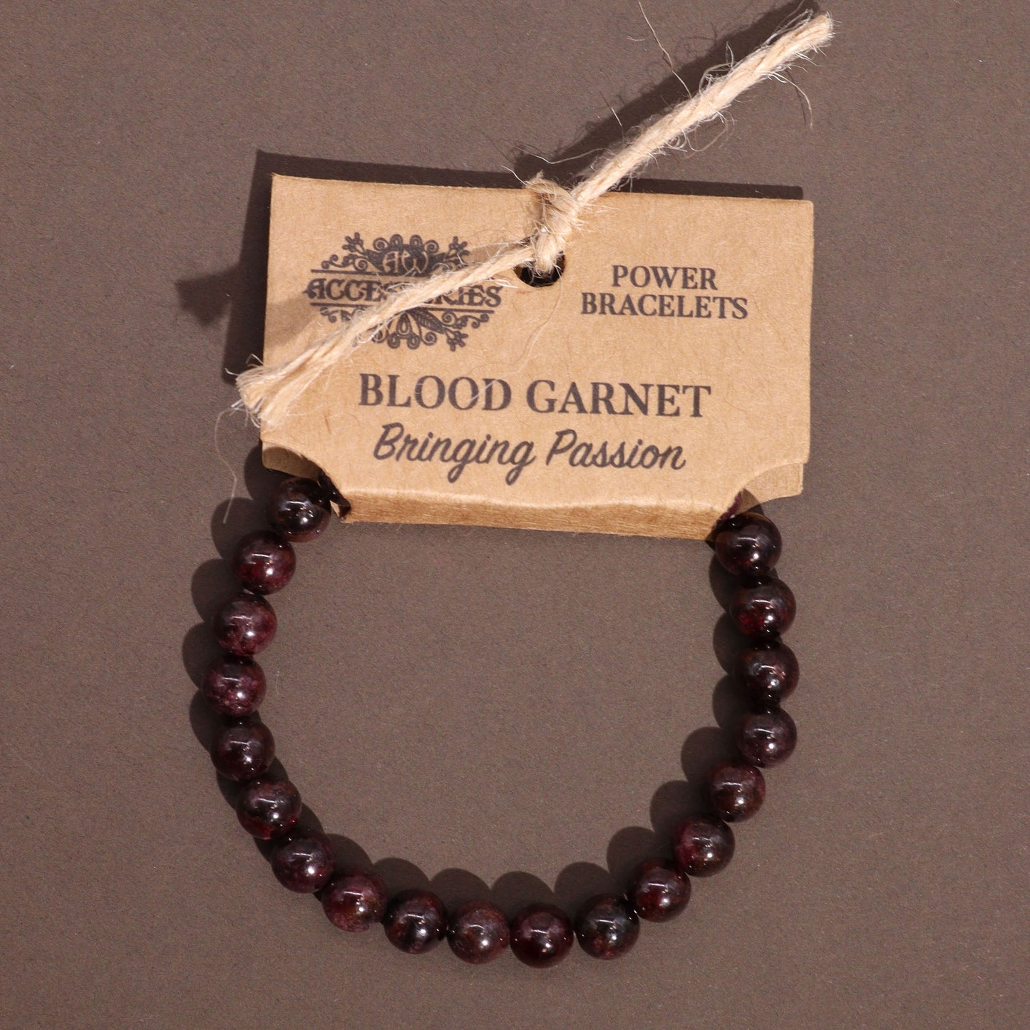 Blood Garnet Beaded Bracelet 8mm