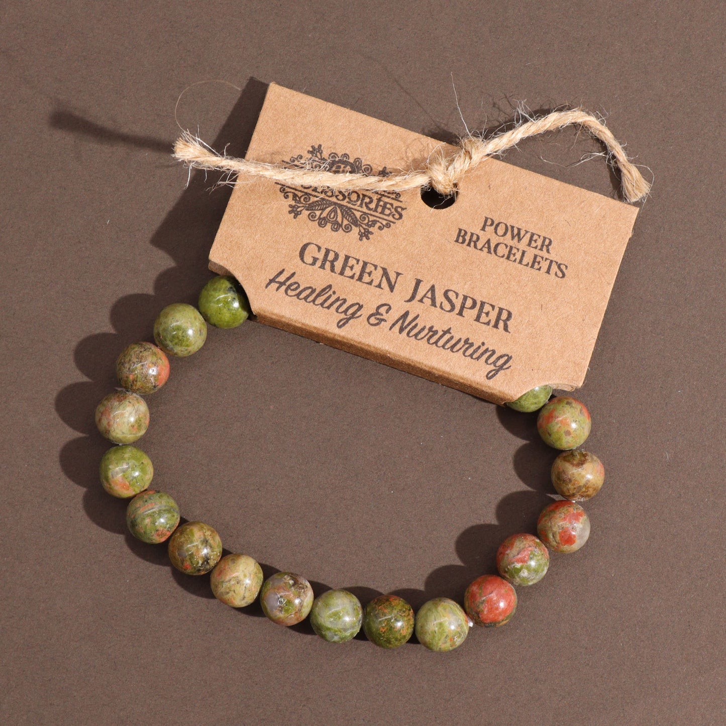 Unakite Beaded Bracelet 8mm