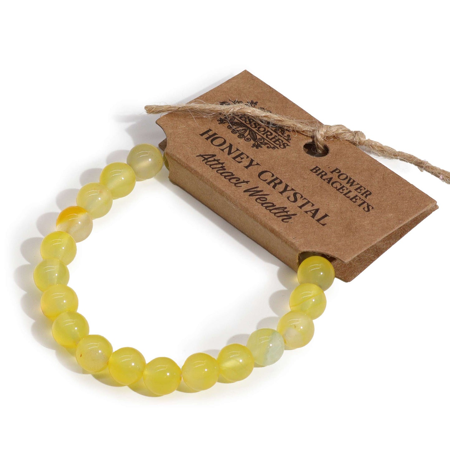 Honey Crystal Beaded Bracelet 8mm