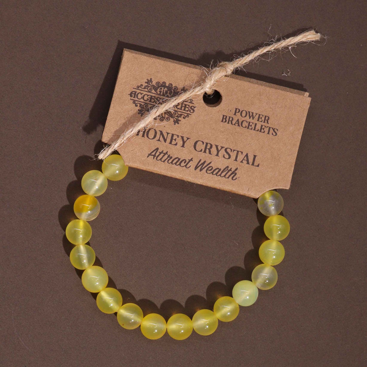 Honey Crystal Beaded Bracelet 8mm