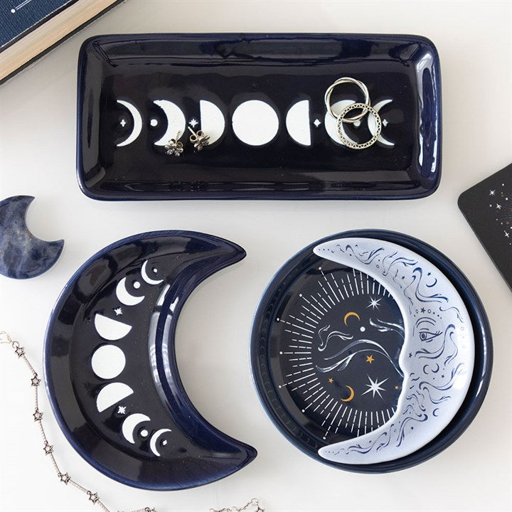 Blue Moon Phase Crescent Moon Trinket Dish