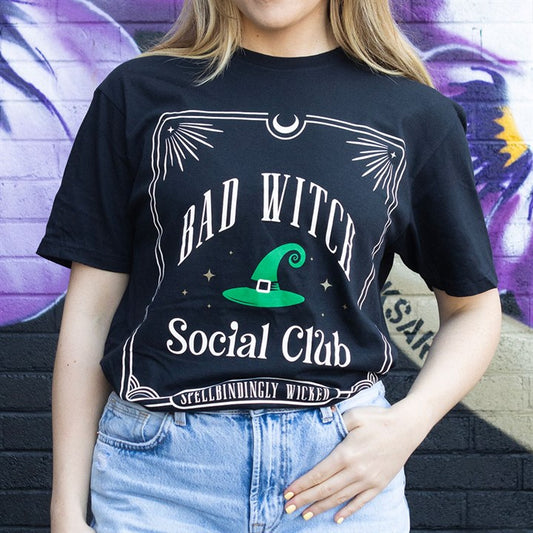 Green Bad Witch Social Club Unisex T-shirt Size S