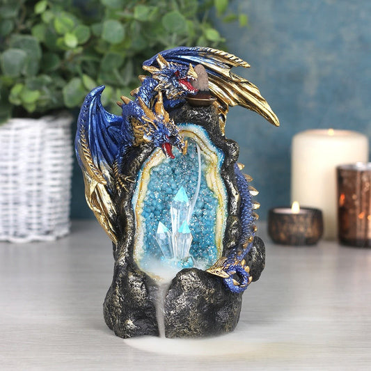 Dragon with Crystal Cave LED Backflow Incense Burner