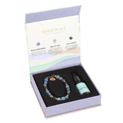 Inner Peace Blue Aventurine Crystal Essential Oil Bracelet