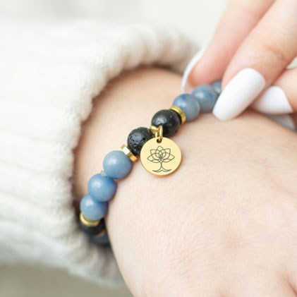 Inner Peace Blue Aventurine Crystal Essential Oil Bracelet