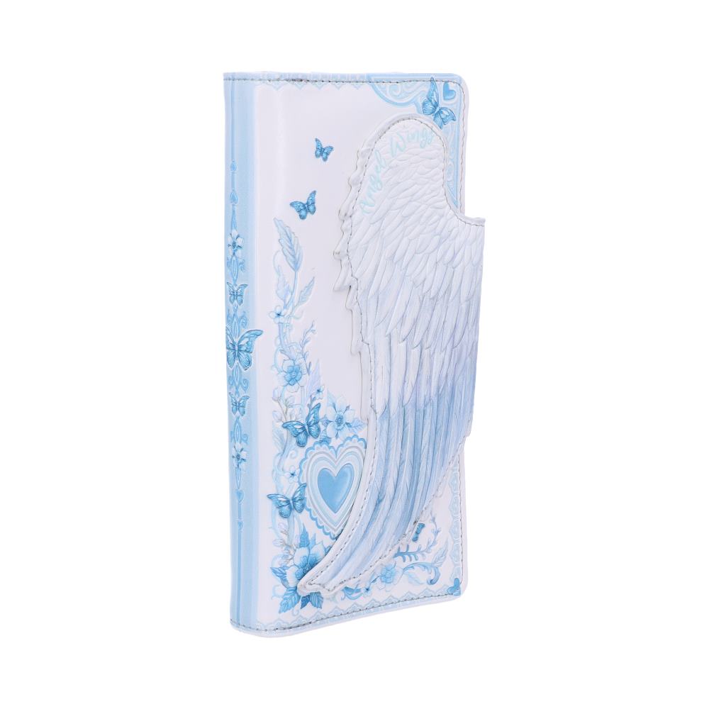 White Angel Wings Embossed Purse 18.5cm