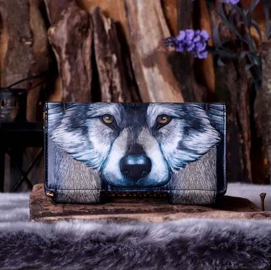 Guardian Wolf Embossed Purse 18.5CM