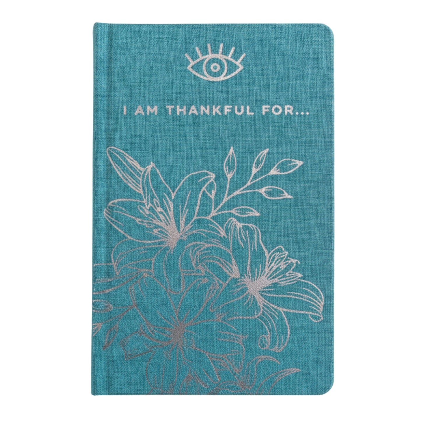 Blue Gratitude Journal with Silver Lining - 120 pages - I am Thankful For
