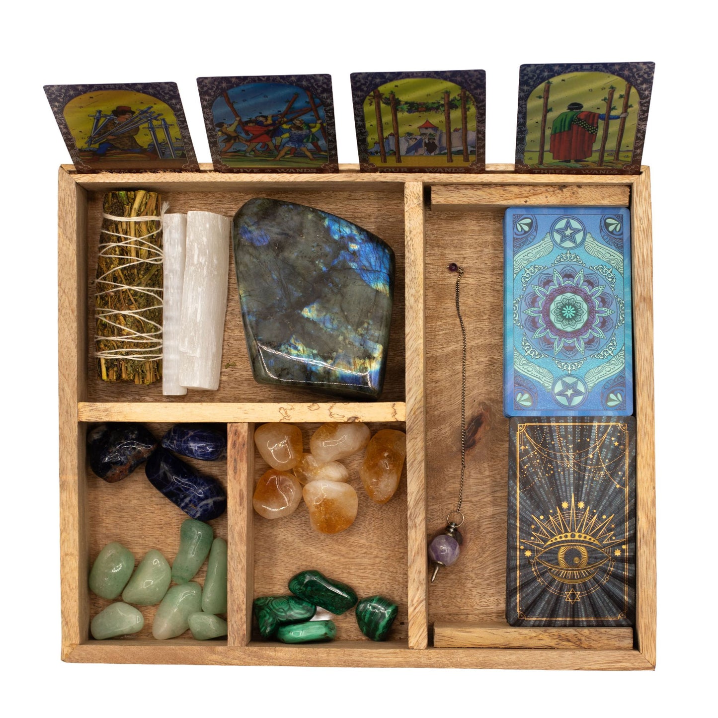 Four Section Tarot Box with Card Holder