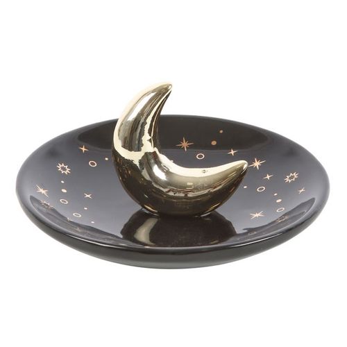 Gold Crescent Moon Incense Stick Holder