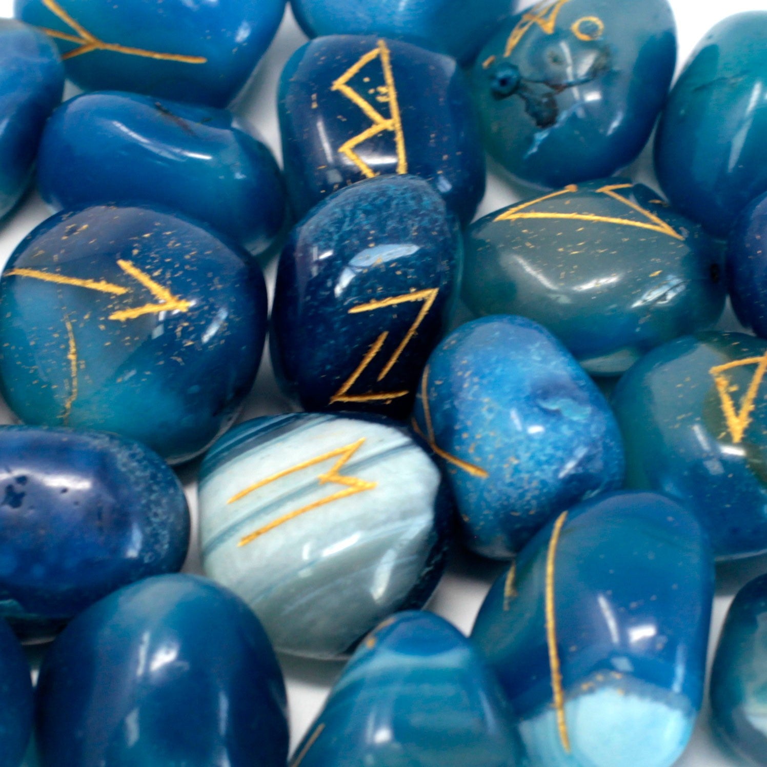 Wall Runes Blue Runes Stone Set in Pouch - Blue Onyx – Magickal Moon Direct