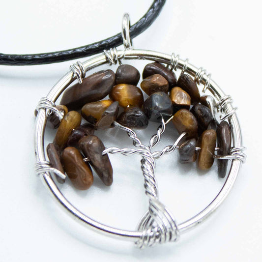 Tiger Eye Tree Of Life Pendant