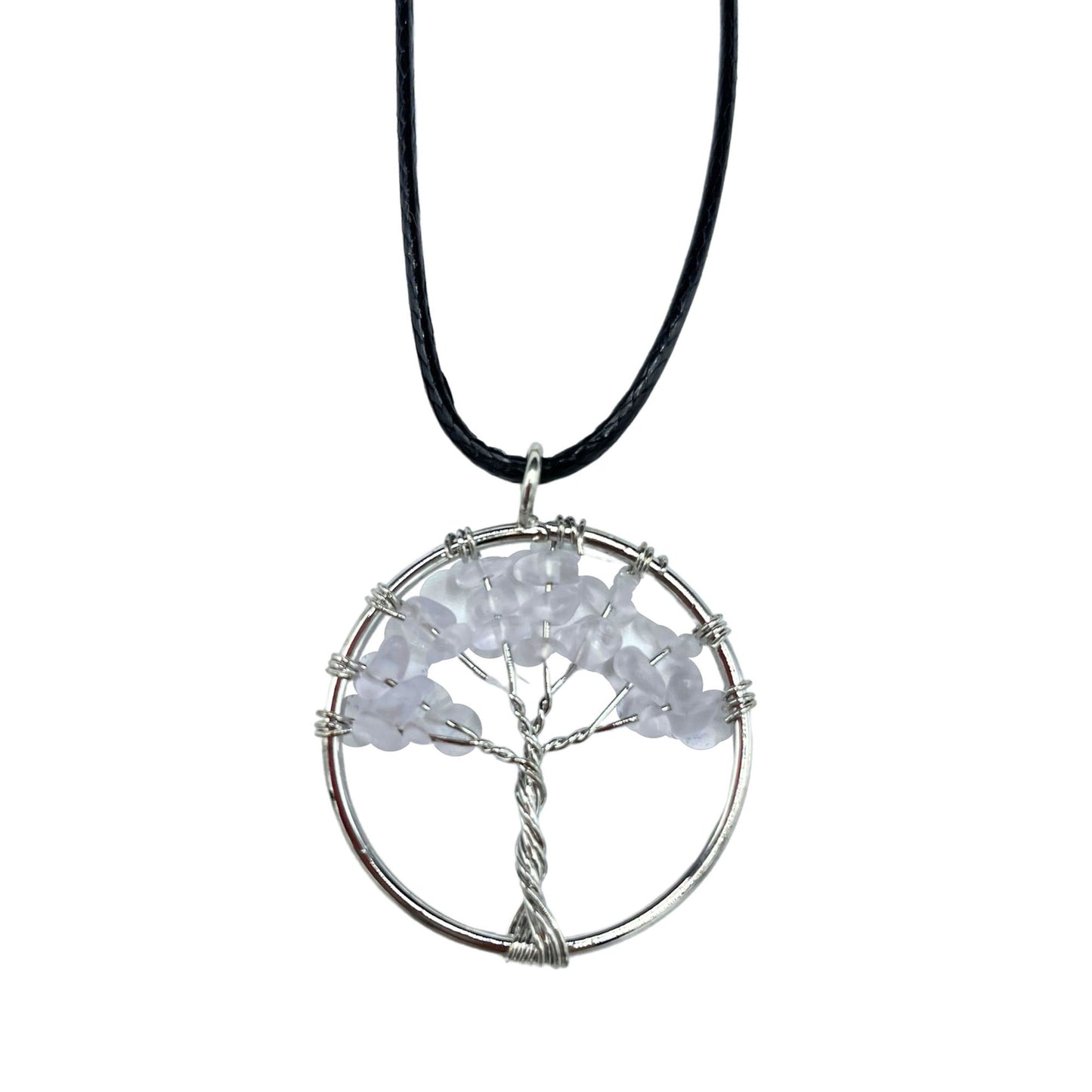 Clear Quartz Tree Of Life Pendant