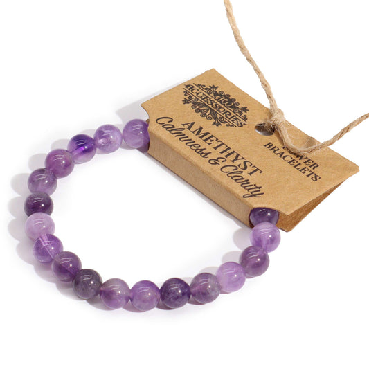 Amethyst Beaded Bracelet 8mm