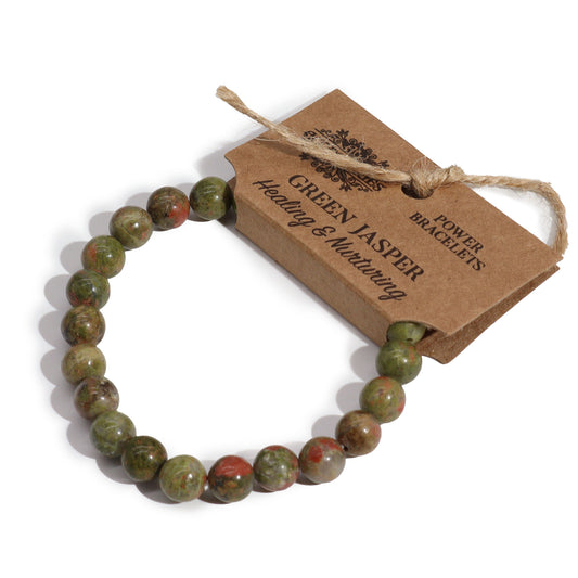 Unakite Beaded Bracelet 8mm