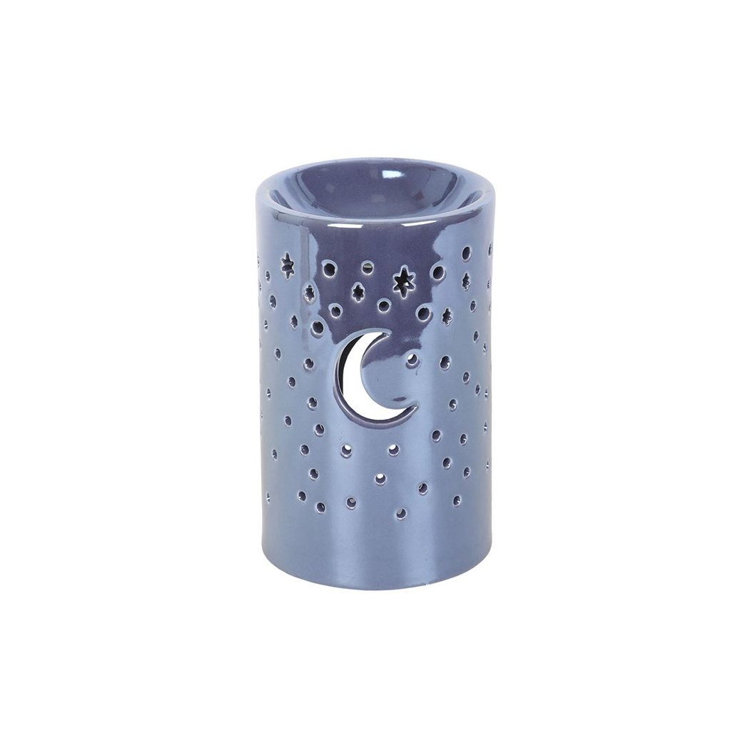 Iridescent Purple Moon Pillar Oil Burner and Wax Warmer