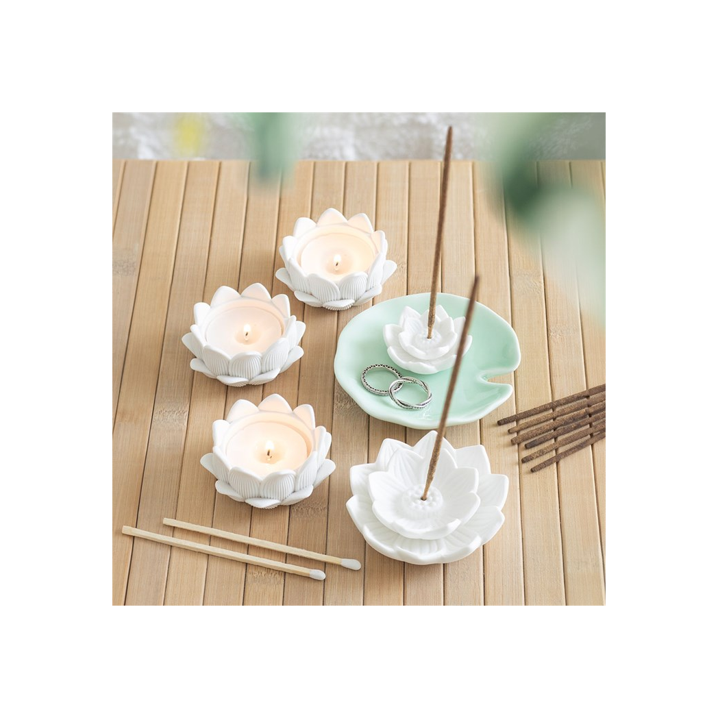 White Lotus Flower Incense Stick Holder