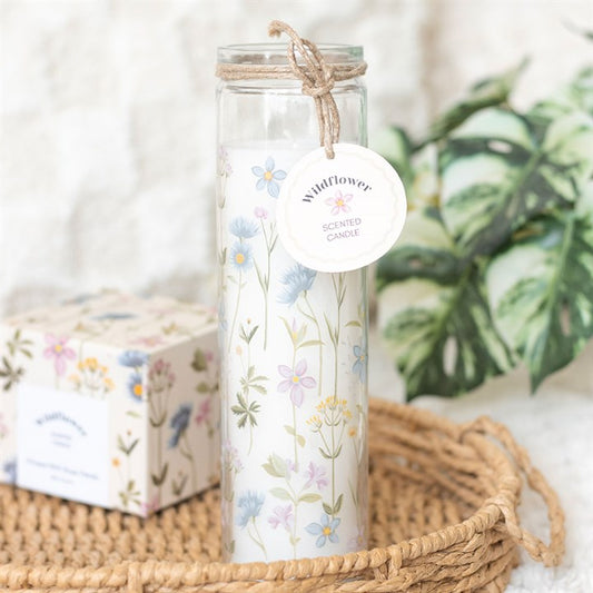 Floral Print Wildflower Tube Candle