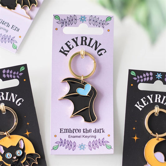 Embrace the Dark Enamel Keyring