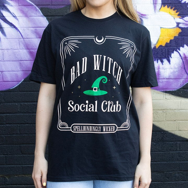 Green Bad Witch Social Club Unisex T-shirt Size XL