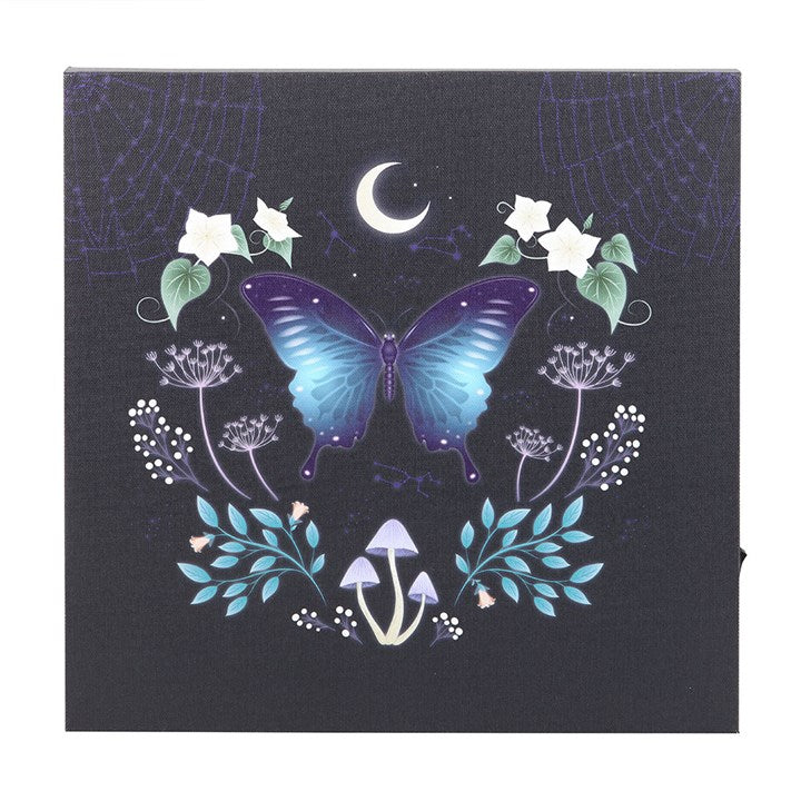 Midnight Moth Light Up Canvas Plaque