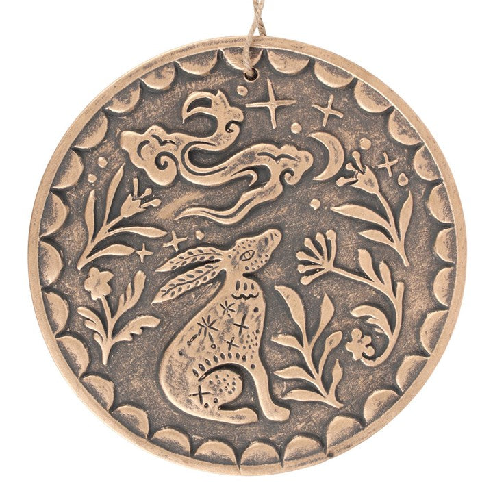 Bronze Midnight Hare Terracotta Plaque