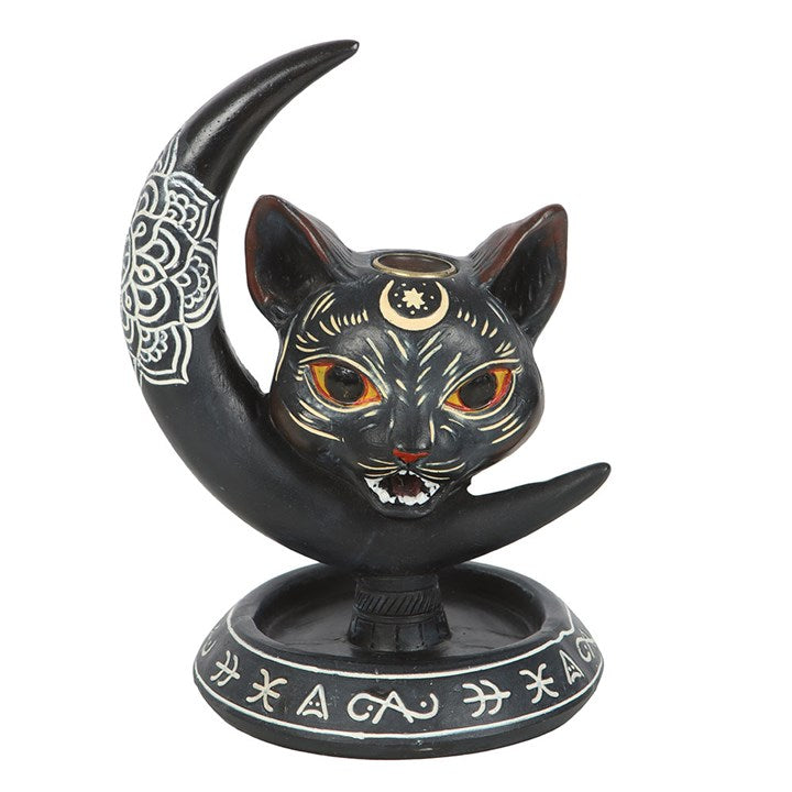 Black Cat Moon Backflow Incense Burner