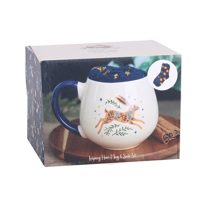 Leaping Hare Mug and Socks Set