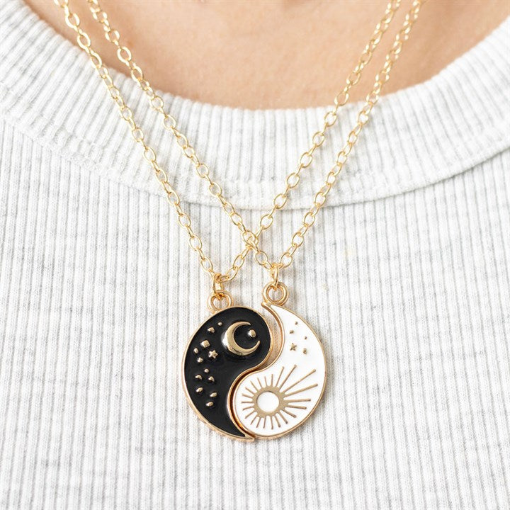 Pair of Yin Yang Best Friend Pendant Necklaces