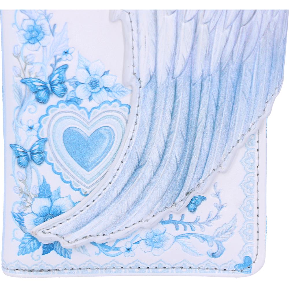 White Angel Wings Embossed Purse 18.5cm