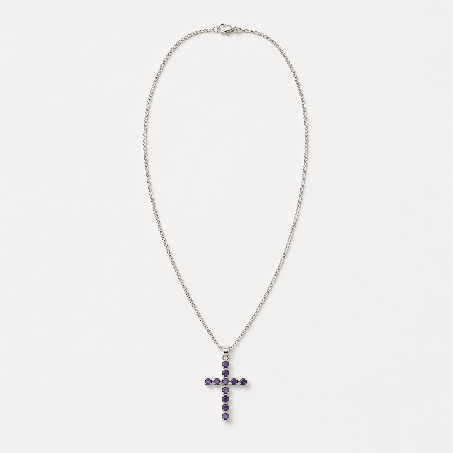 Indian Devotional Pendant - Silver Plated (45cm Chain)- Ionite Crucifix