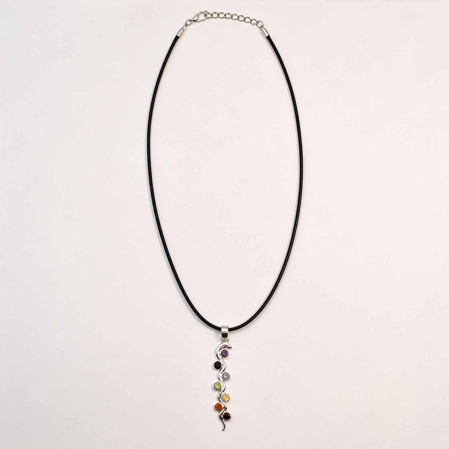 Indian Devotional Pendant - Silver Plated (45cm Cord)- Snake Chakra