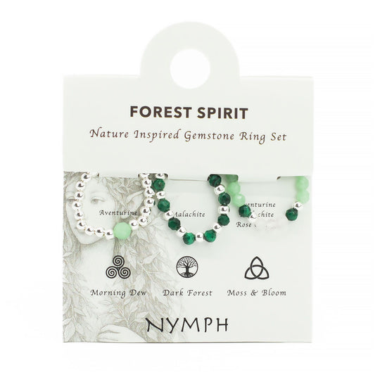 Nymph Spirit Gemstone Ring Set - Forest Spirit