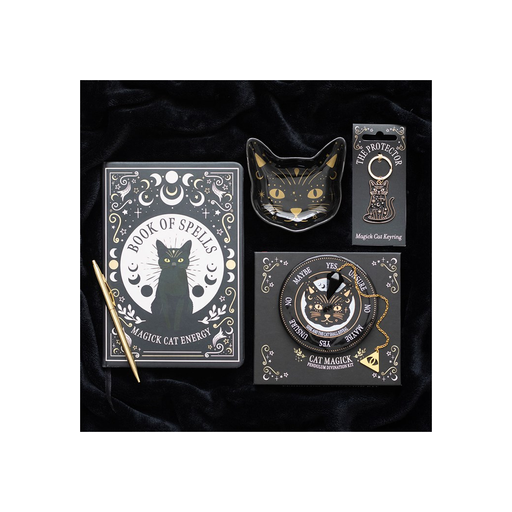 Black Cat Magick Book of Spells A5 Notebook with Pen