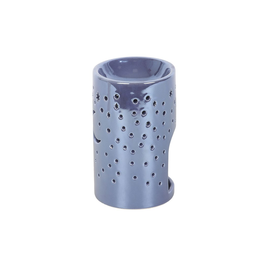 Iridescent Purple Moon Pillar Oil Burner and Wax Warmer