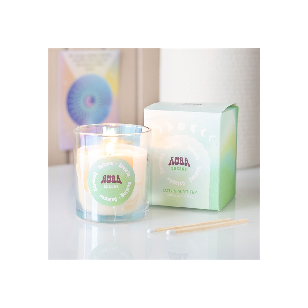 Aura Energy Lotus Mint Tea Iridescent Candle