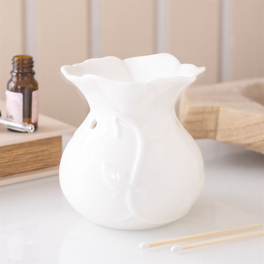 White Rose Oil Burner and Wax Warmer