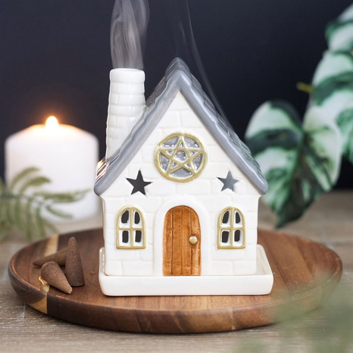 Stone Cottage Incense Cone Holder