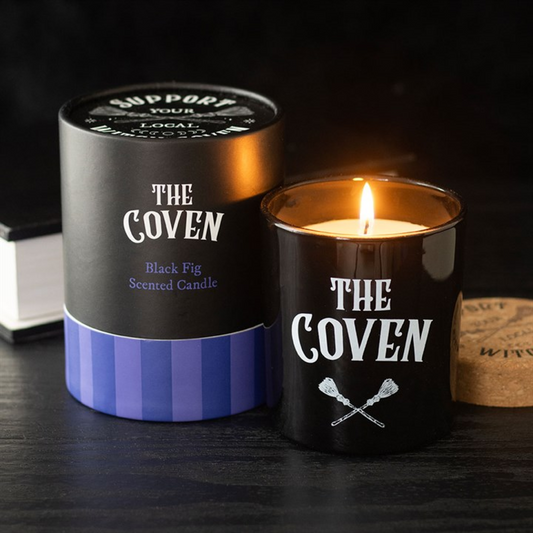 *The Coven Black Fig Scented Glass Candle with Cork Lid
