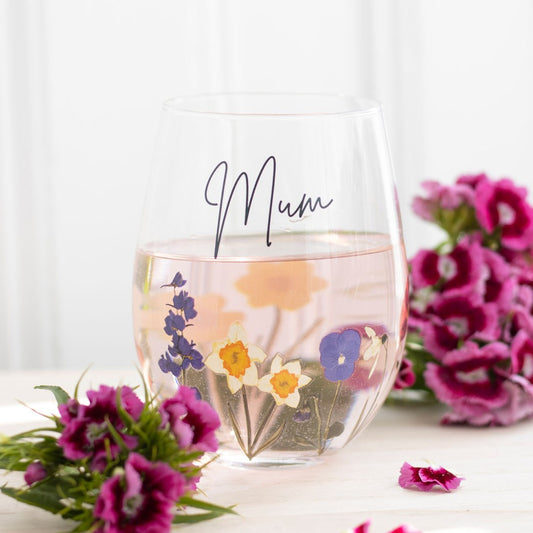 Mum Wildflower Stemless Glass