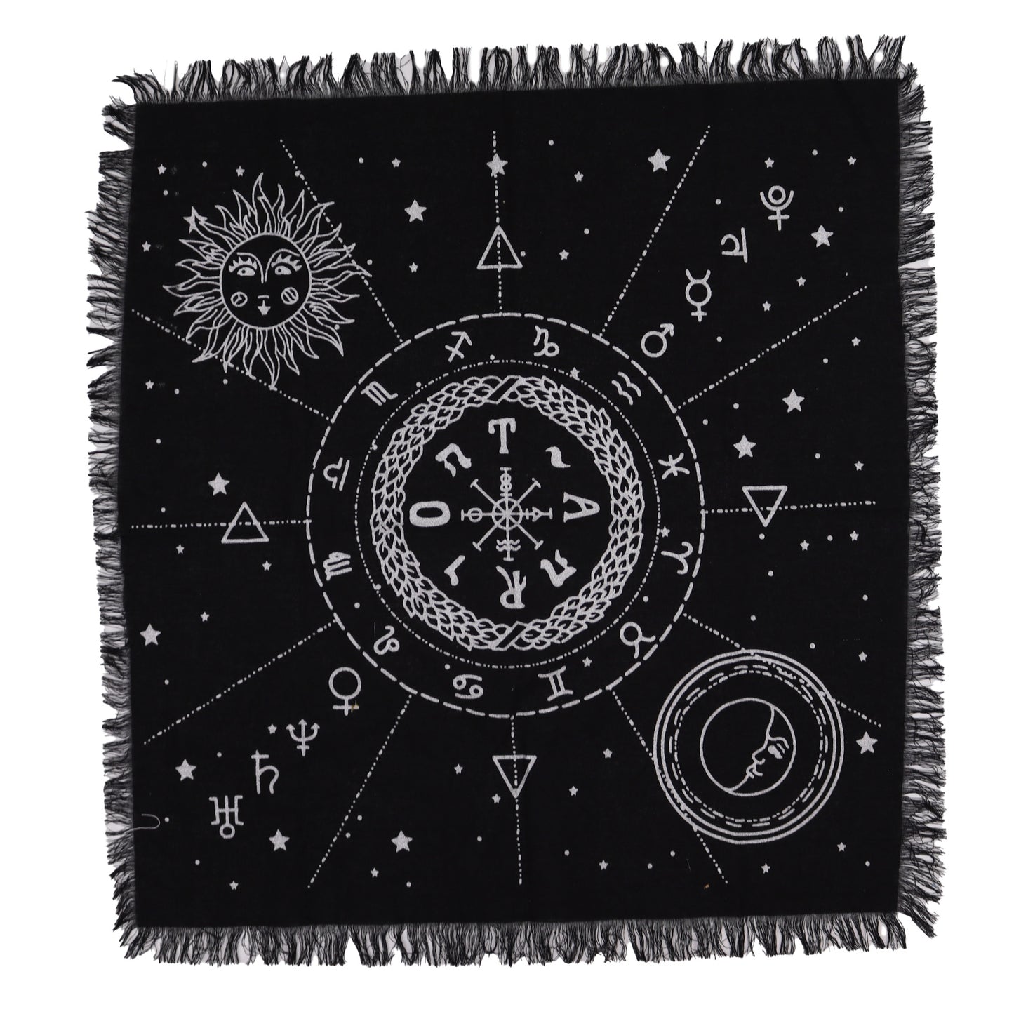 Moon And Sun Chart Fringed Altar Cloth